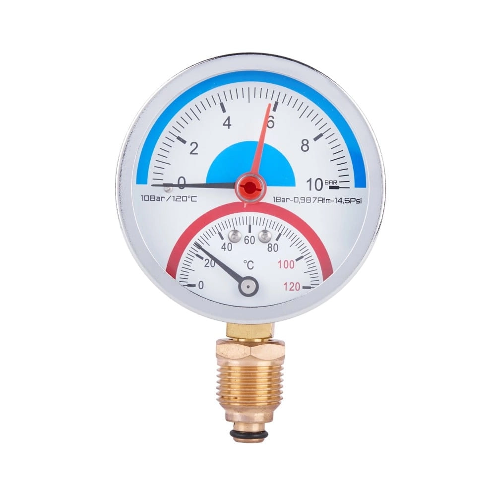 Термоманометр радиальный Thermo Alliance Standart биметаллический 1/2" 10 бар 120°C (SD17210B)