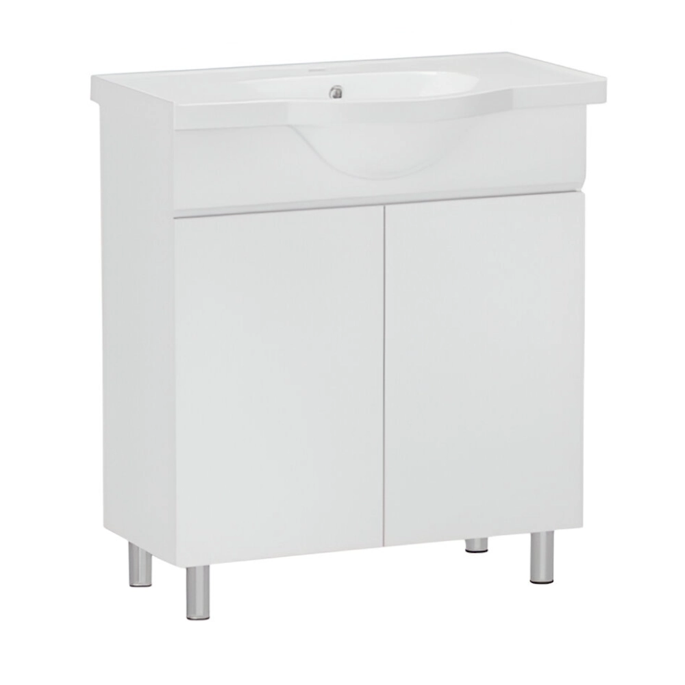 Тумба в ванную RJ Soft-XO 56х45 напольная, с умывальником RJ Solas, белый (RJFU094-0156WHSET(RJFU094-0156WH+101456UA))