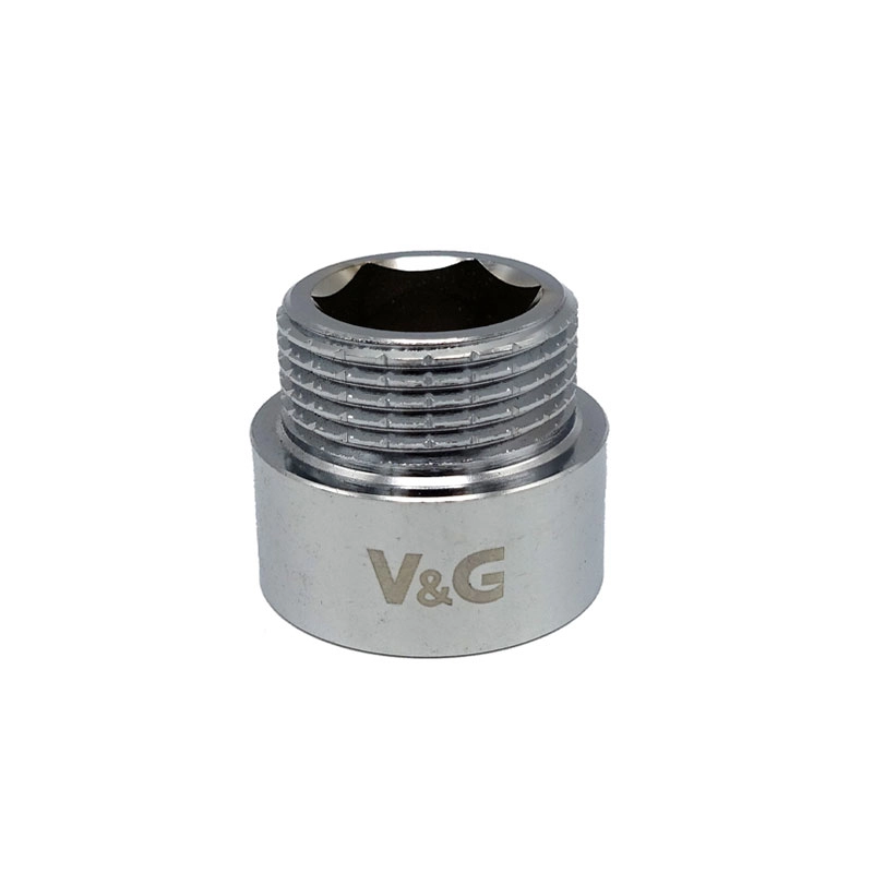 Удлинитель латунный V&G 3/4"x3/8" ВН хромированный