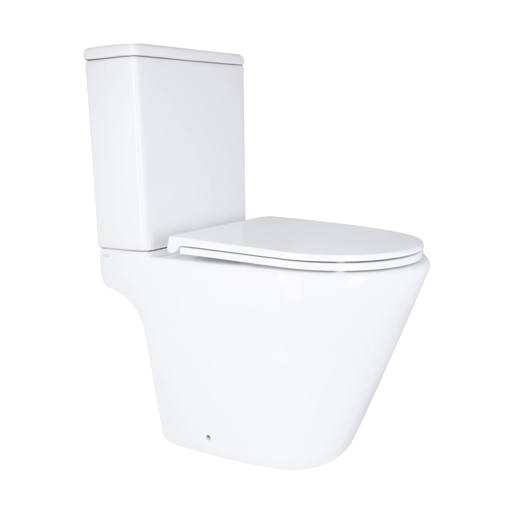 Унитаз компакт Q-tap Dove 605x370 овальный, с сиденьем, белый (QT06228380BW)