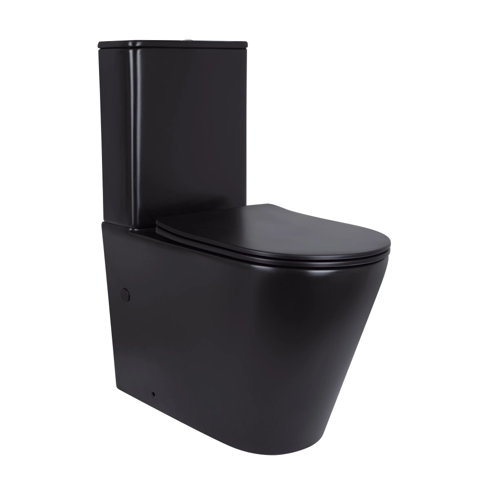 Унитаз компакт Q-tap Scorpio 660x360 овальный, с сиденьем, черный (QT14226088AMB)