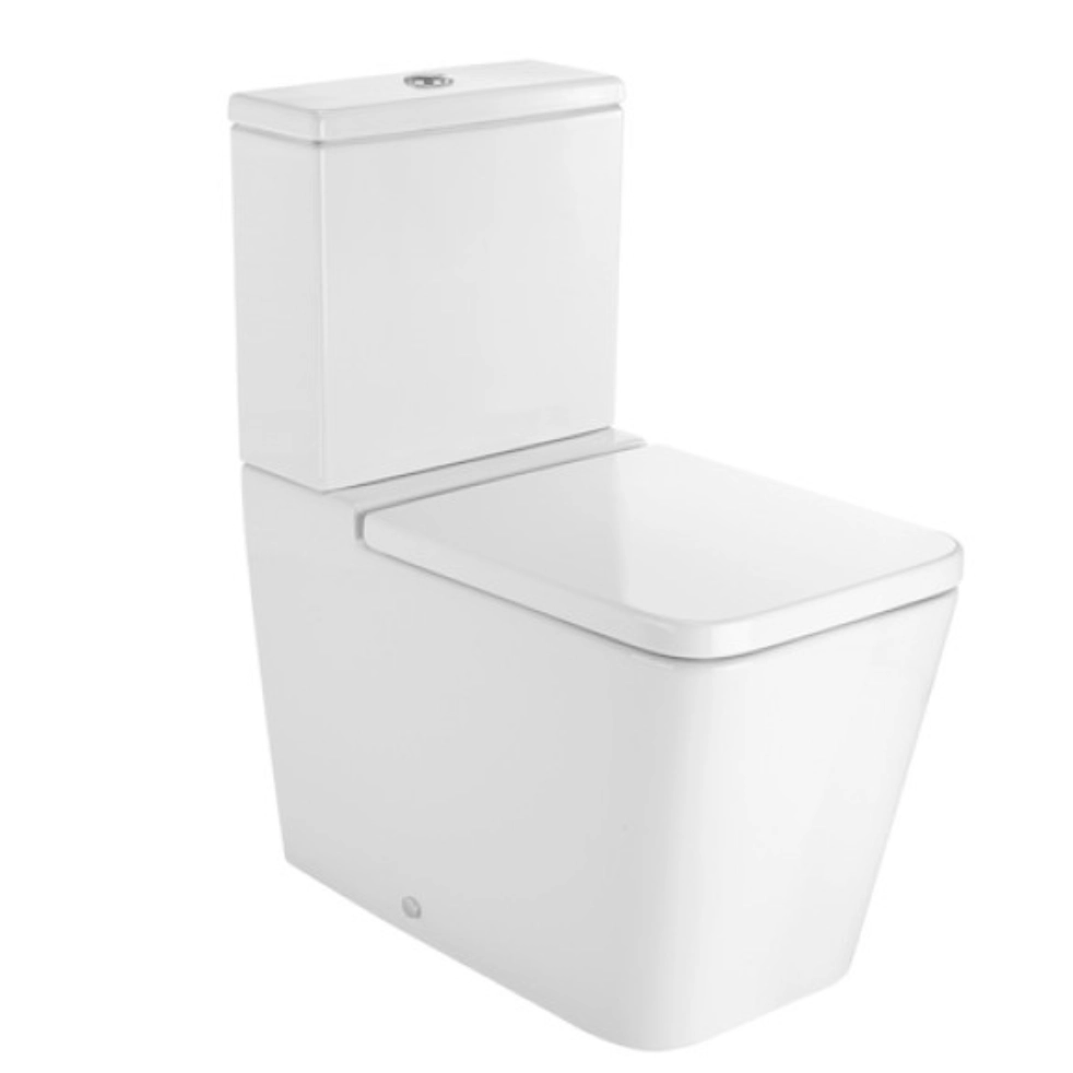 Унитаз компакт Roca Inspira 645x375 округлый, безободковый, белый (A342536000)