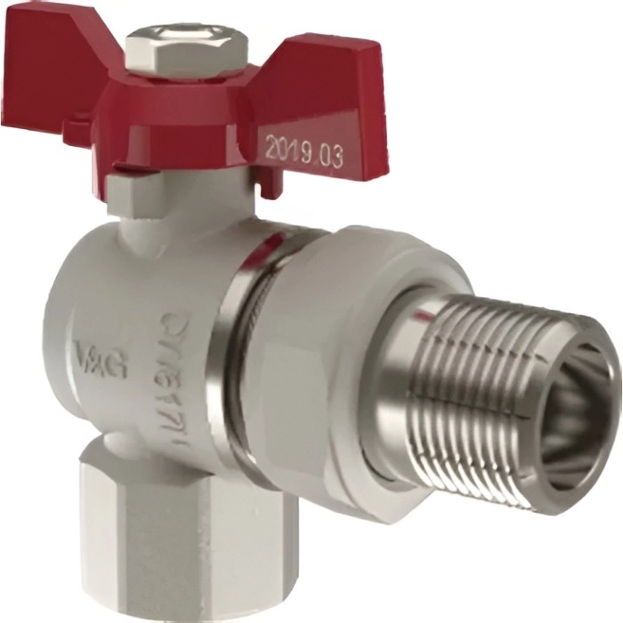 Кран с американкой V&G Optima 1" ВН угловой, латунь (VG-104403)