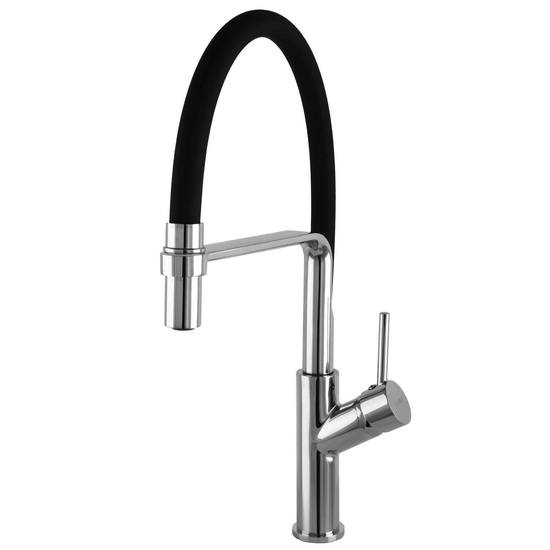 Смеситель для кухни Globus Lux Denver Flex с гибким изливом, хром/черный (GDF-32-00-01)