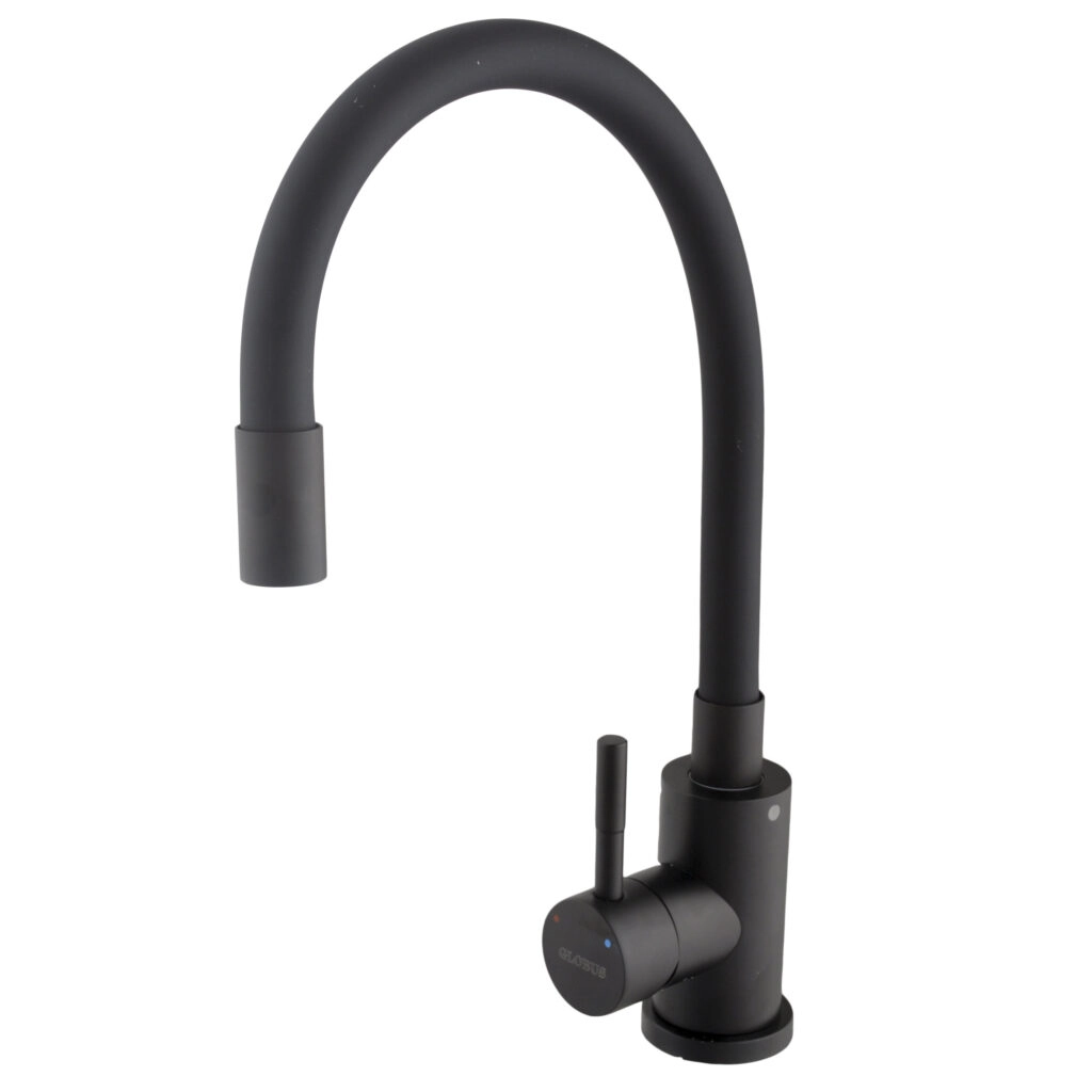 Смеситель для кухни Globus Lux Alpen с гибким изливом, черный (SBT1-203SB-BB)