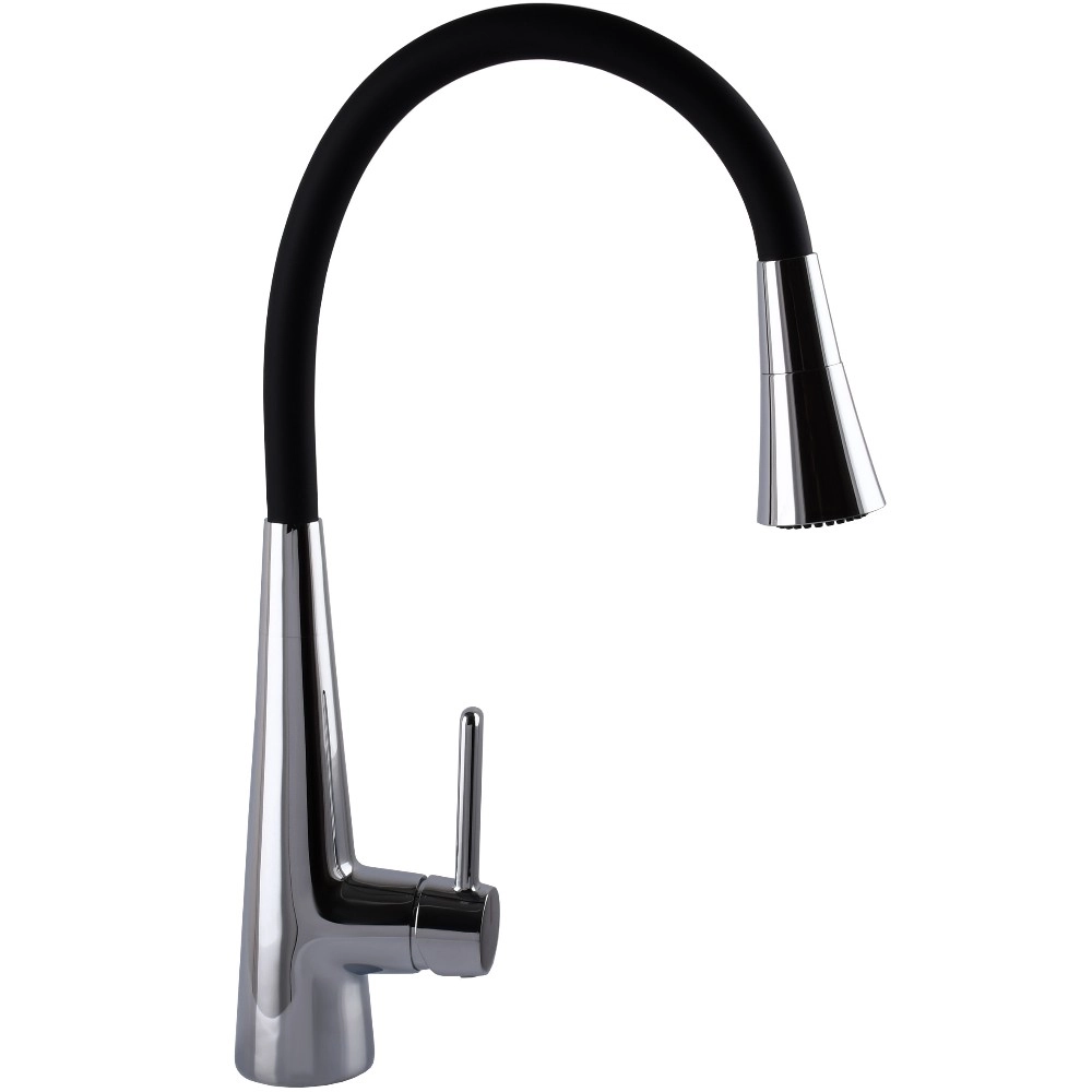 Смеситель для кухни Globus Lux Lazer Pro с гибким изливом, черный (GLPR-203SM-00)