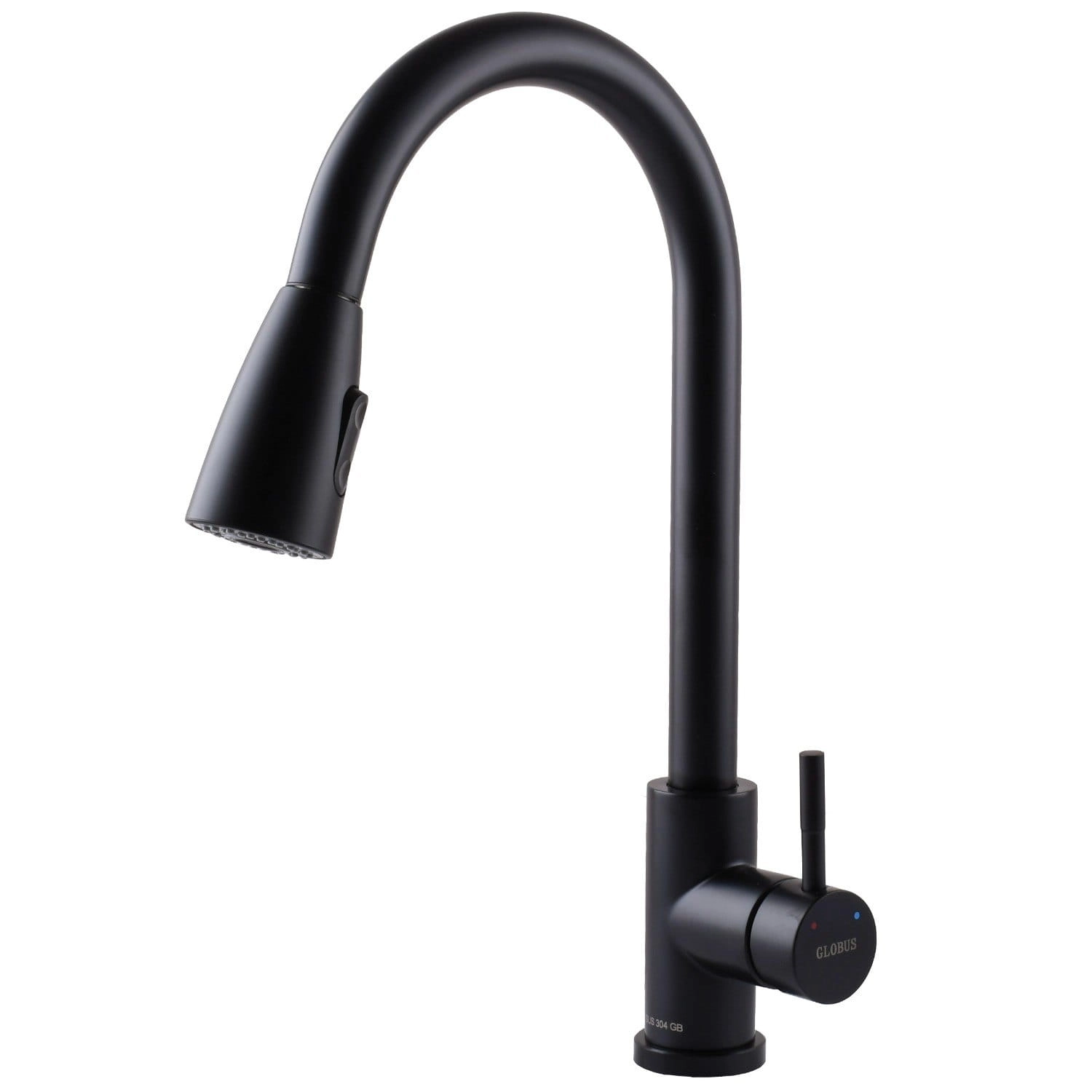 Смеситель для кухни Globus Lux Alpen с выдвижным изливом, черный (SBT1-2031-BB)