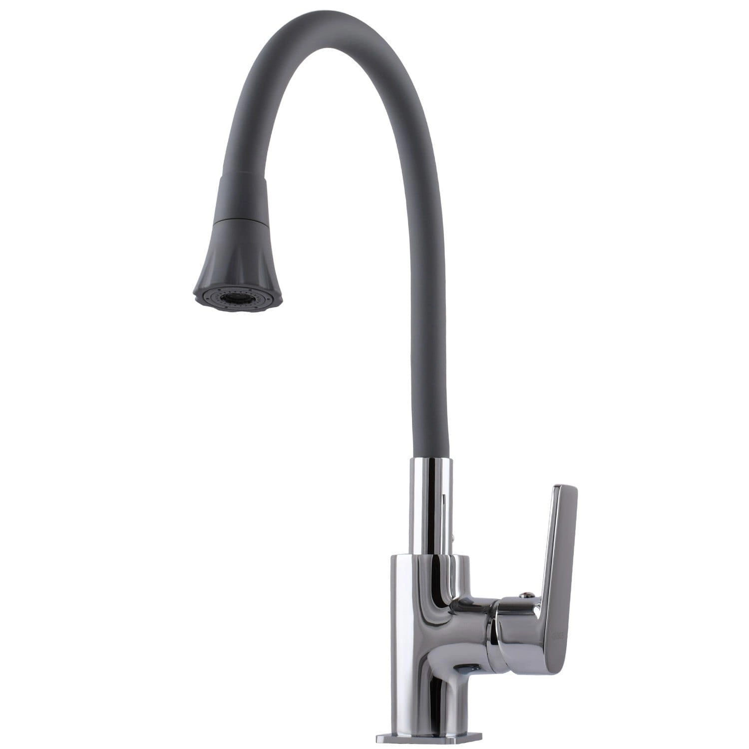 Смеситель для кухни Globus Lux Bonn с гибким изливом, хром/серый (GLB-0203SA-G03)