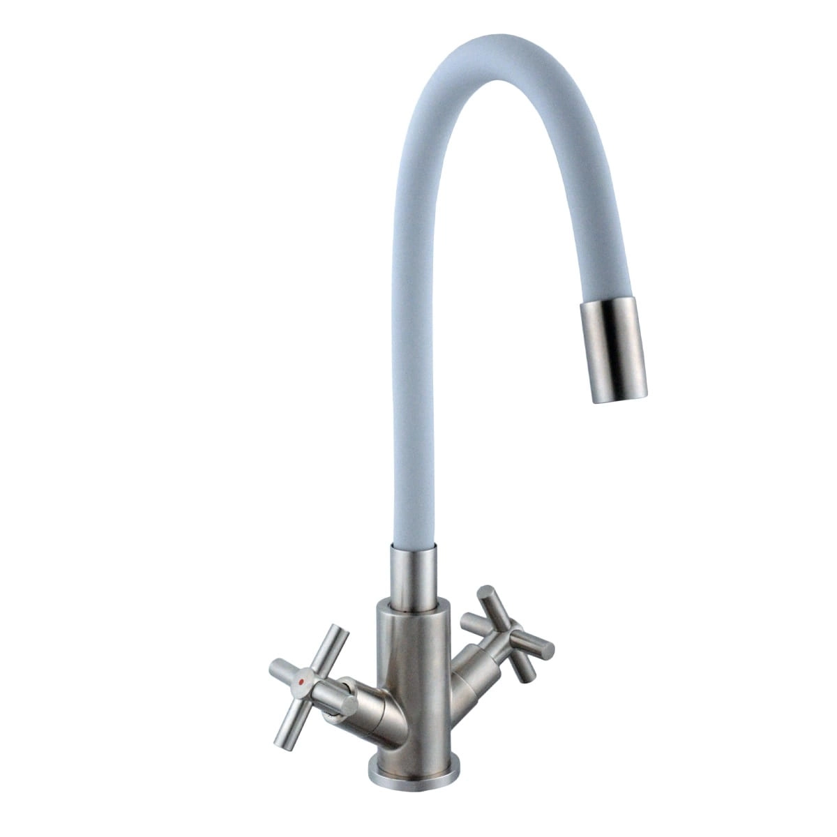 Смеситель для кухни Globus Lux Dukat с гибким изливом, белый/сатин (SD4-203SG)