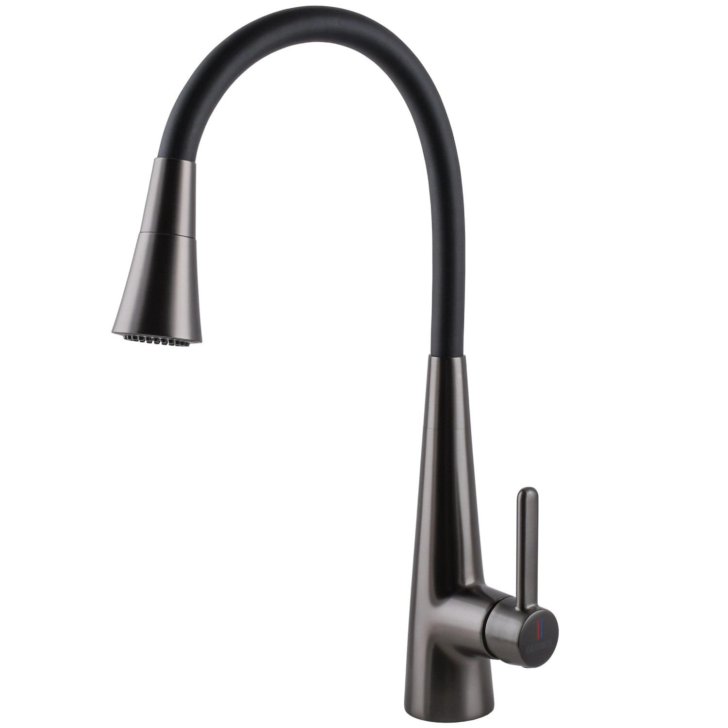 Смеситель для кухни Globus Lux Lazer Pro с гибким изливом, графит/черный (GLPR-203SM-GPP)