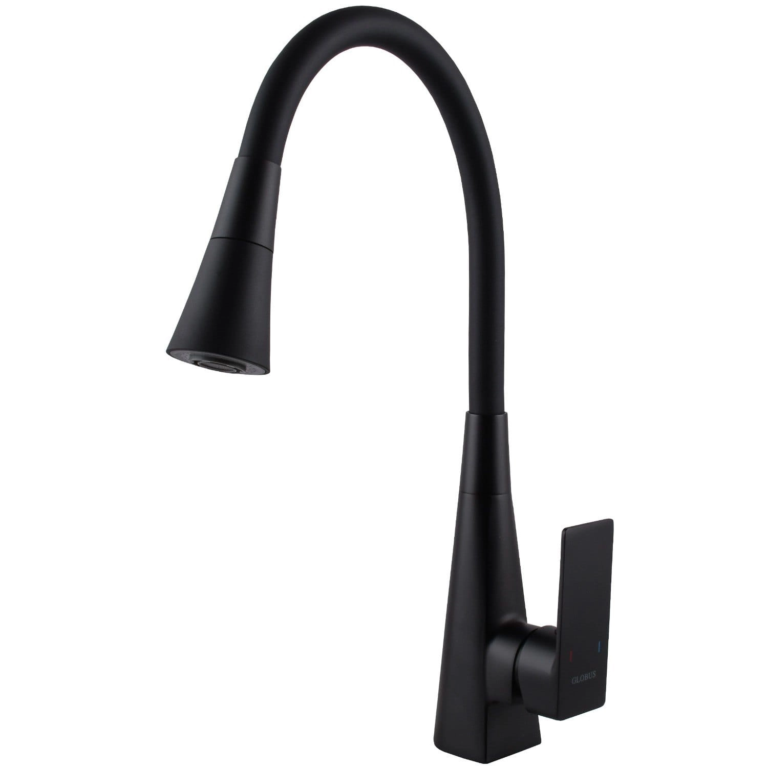 Смеситель для кухни Globus Lux Niagara с гибким изливом, черный (GLN-0203SM-BB)
