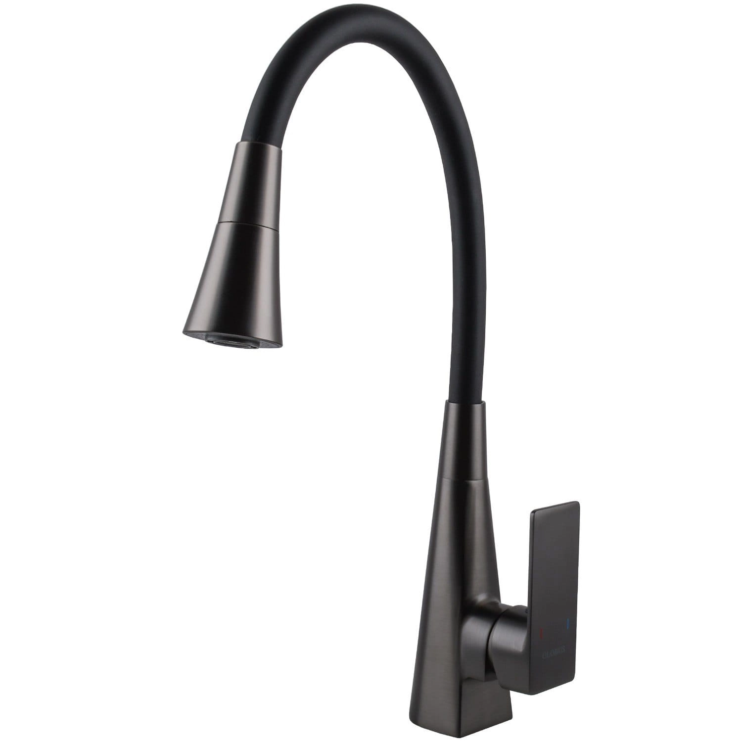 Смеситель для кухни Globus Lux Niagara с гибким изливом, графит/черный (GLN-0203SM-GP)