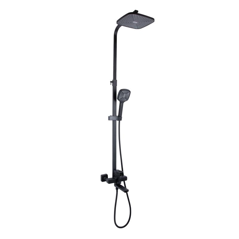 Душевая система  Lidz Wawel 1030 с изливом, латунь, черная (LDWAW1030BLA45396)