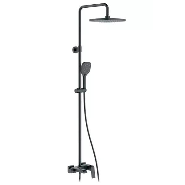 Душевая система Gappo с изливом, латунь, черный матовый (G2450)