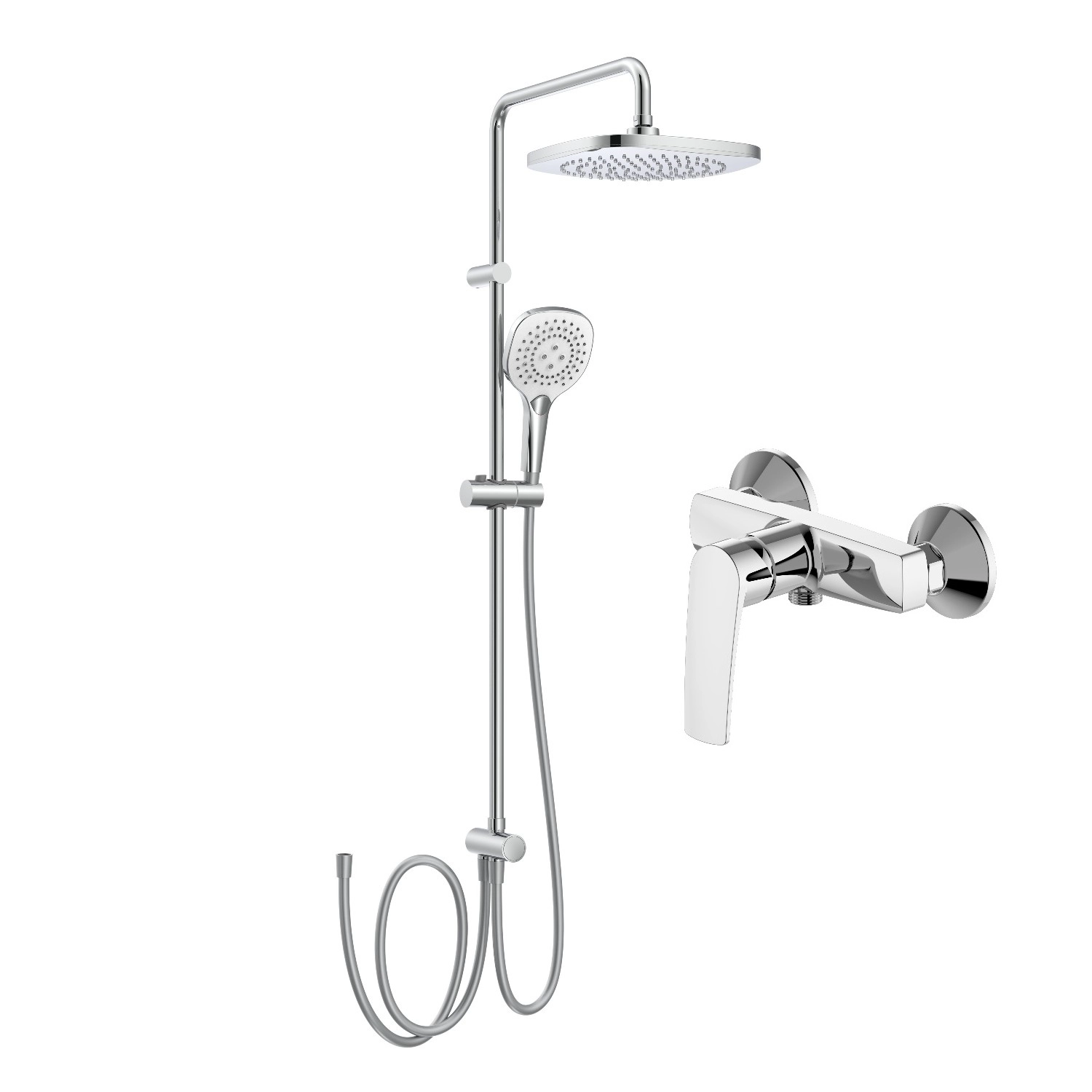 Душевая система Imprese Kampa (015285+T-00260SQ) с изливом, латунь, хром (SET20230911)