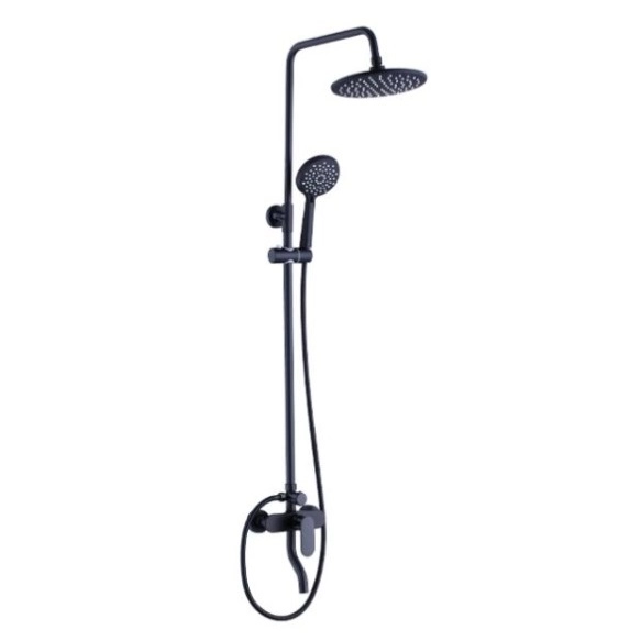 Душевая система AIM c изливом, латунь, черная матовая (DG01242 matte black)