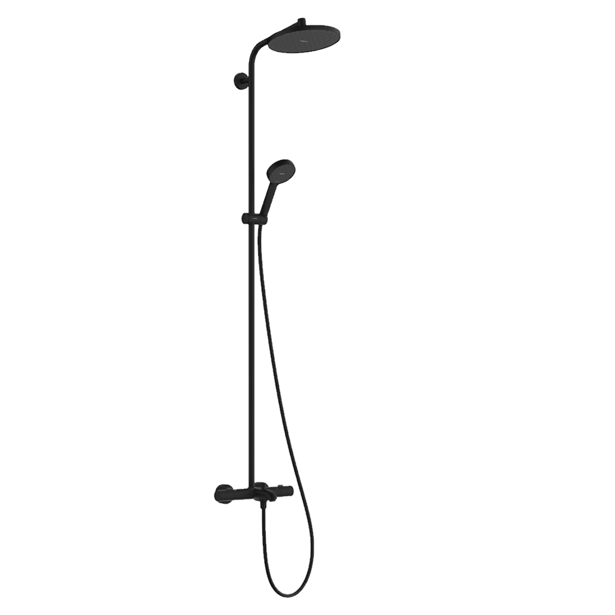 Душевая система Hansgrohe Activera S 240 1jet EcoSmart с термостатом, металл, черный матовый (28871670)