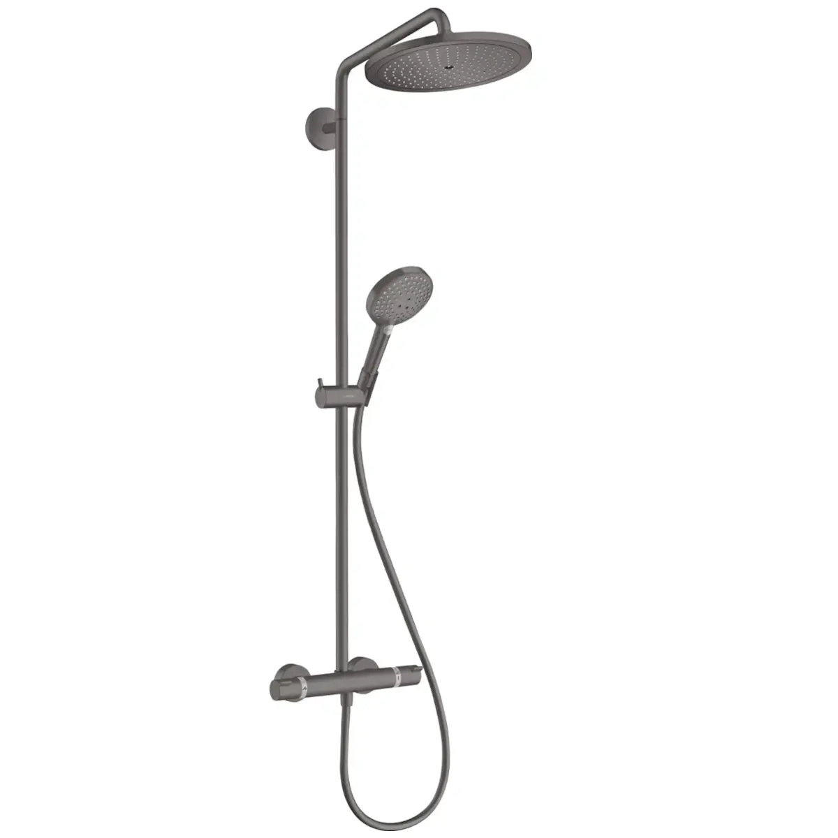 Душевая система Hansgrohe Croma Select S Showerpipe 280 1jet с термостатом, латунь, черный матовый хром (26890340)