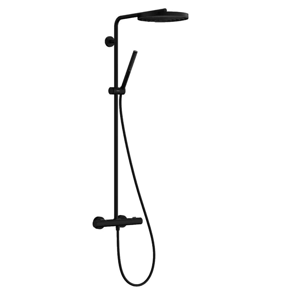 Душевая система Hansgrohe Pulsify S Puro Showerpipe 260 1jet с термостатом, латунь, черный матовый (24222670)