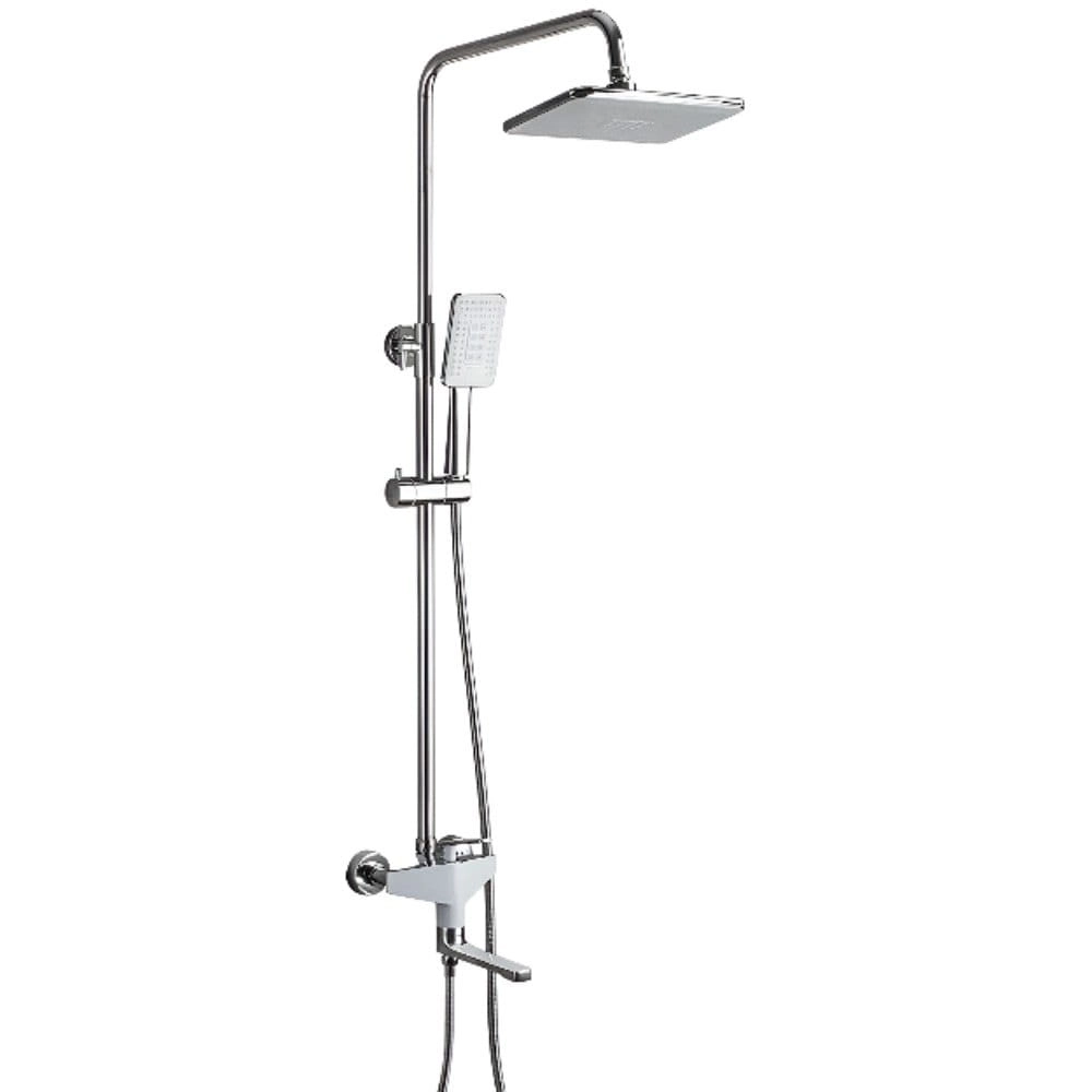 Душевая система Frap F2458 с регулировкой высоты, латунь, белый/хром