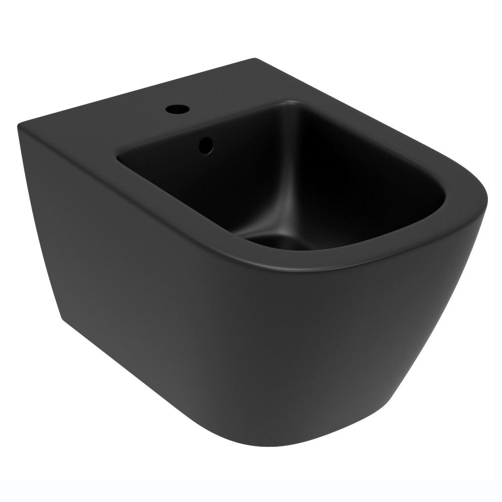 Биде подвесное VOLLE SOLO 535x360 полукруглое, без сиденья, черное (13-55-112Black)