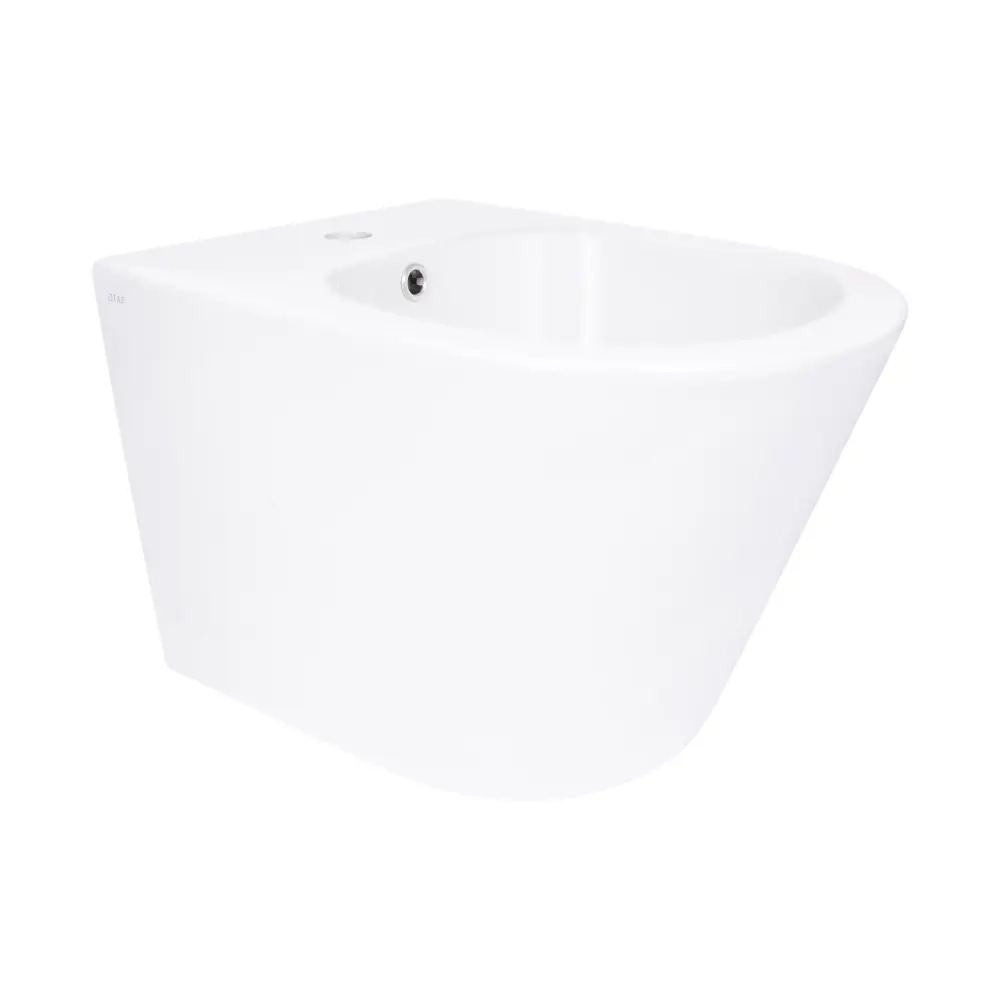 Биде подвесное Qtap Swan 360x485 овальное, без сиденья, белое (QT16555379W)