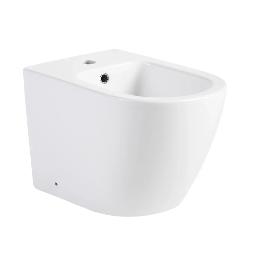 Биде напольное Qtap Jay 360x560 овальное, без сиденья, белое (QT07443375W)