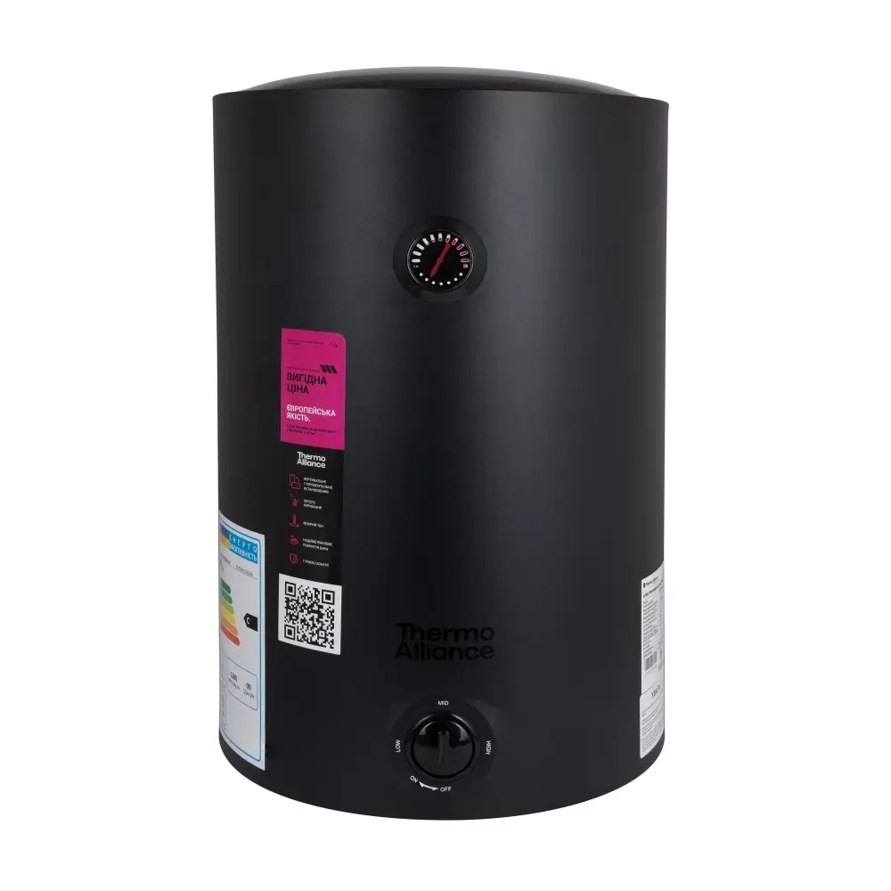 Бойлер Thermo Alliance D 1,5 кВт 50л, мокрый ТЭН вертикальный, черный (D50VH15Q2В)