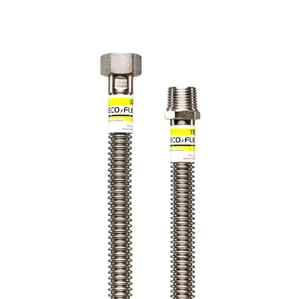 Газовый шланг Eco‑Flex Стандарт ВН 3/4"x3/4" 2,0м нержав ...