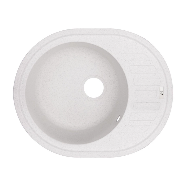 Кухонная мойка врезная Lidz WHI-01 610x495 белая (LIDZWH ...