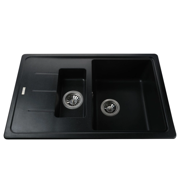 Гранитная мойка Globus Lux IZEO черный металлик 780x500м ...