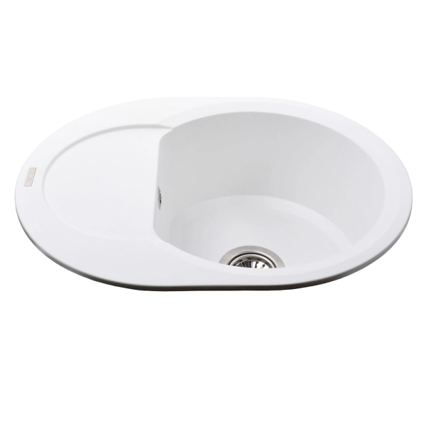 Гранитная мойка Globus Lux MORAINE белый 600х470мм