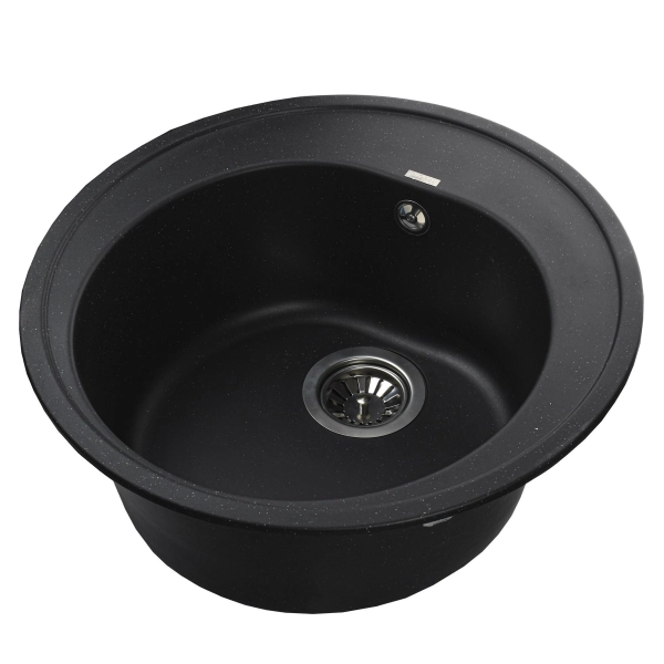 Гранитная мойка Globus Lux MARTIN 510х510 врезная, черна ...