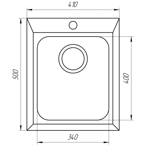 Гранитная мойка Globus Lux LAMA 410x500 накладная, прямо ...