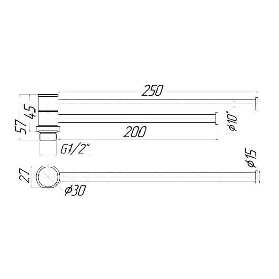 Полка поворотная Mario L250/200