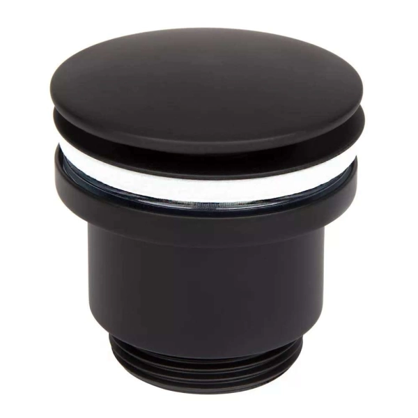 Донный клапан Wezer 1 1/4″ для раковины, черный матовый  ...