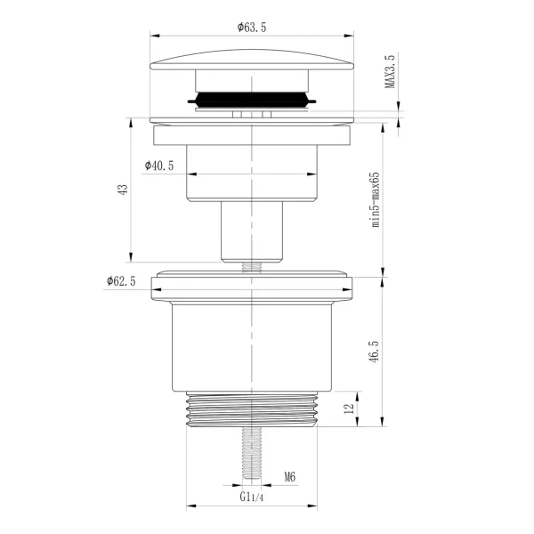 Донный клапан Frap F62 1 1/4" для раковины, хром