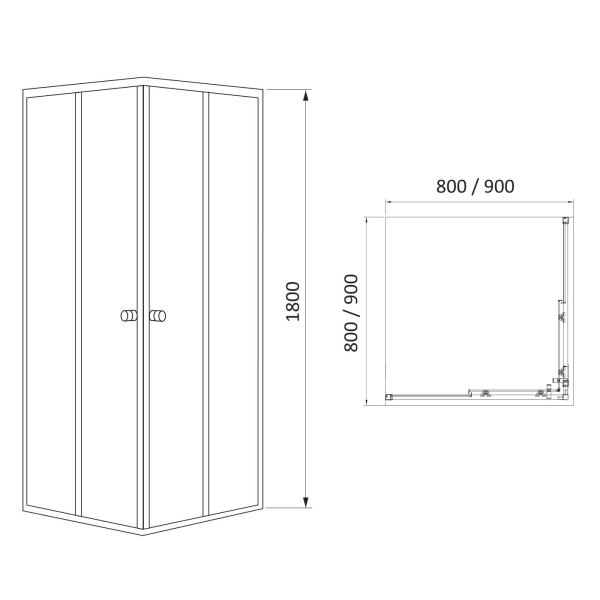 Душевая кабина RJ Velum 180x90x90 стекло 4 мм, без поддо ...