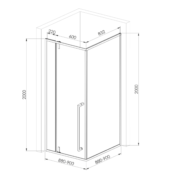 Душевая кабина VOLLE Mora 90-C 200x90x90 стекло 6 мм, бе ...