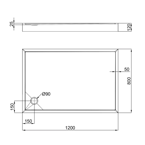 Душевой поддон Q-tap Tern 120x80 прямоугольный, белый (T ...
