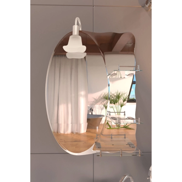 Зеркало для ванной комнаты Lidz Sofi 875х680 фигурное с  ...
