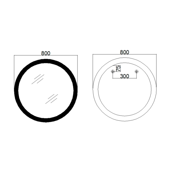 Зеркало для ванной комнаты Qtap Taurus (TA1) 800x800 кру ...