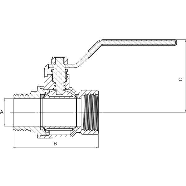 Шаровой кран ASG 3/4″ ВН прямой, латунь (6552935)