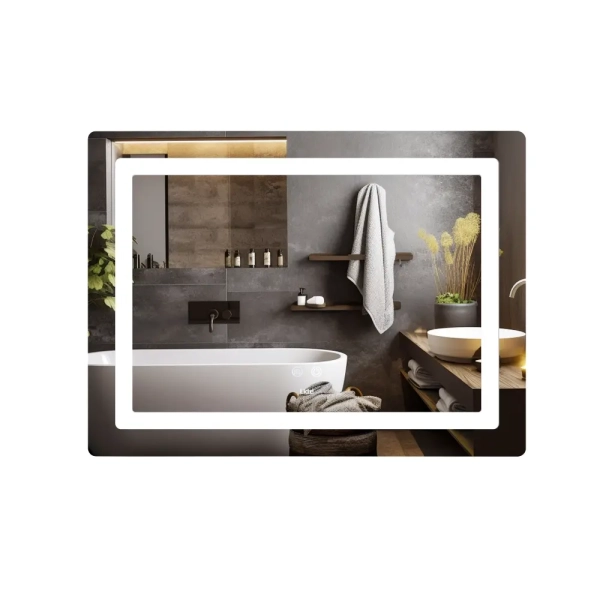 Зеркало для ванной комнаты Lidz Kubis KU2 600x800 прямоу ...