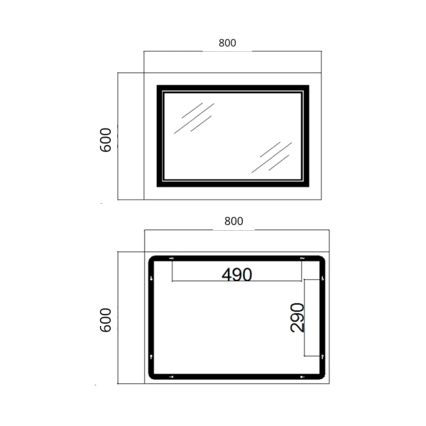 Зеркало для ванной комнаты Qtap Cardinal CA1 600x800 пря ...