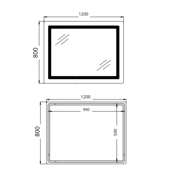 Зеркало для ванной комнаты Qtap Cardinal CA2 800x1200 пр ...