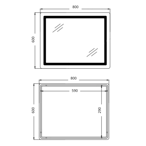 Зеркало для ванной комнаты Qtap Cardinal CA2 600x800 пря ...