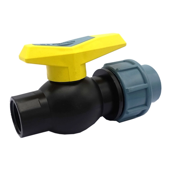 Кран шаровой SANTEHPLAST PP 20х1/2" ВР зажимной, полипро ...