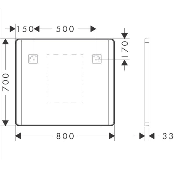 Зеркало для ванной комнаты Hansgrohe Xarita Lite Q 700x8 ...