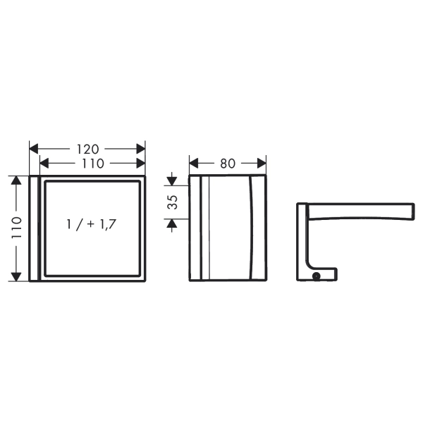 Зеркало косметическое Axor Universal Rectangular прямоуг ...